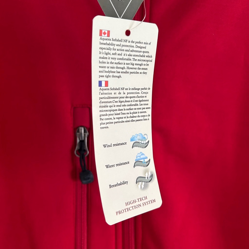 NWT Softshell Fleece Lined Waterproof Jacket Red Size Large - Picture 8 of 17